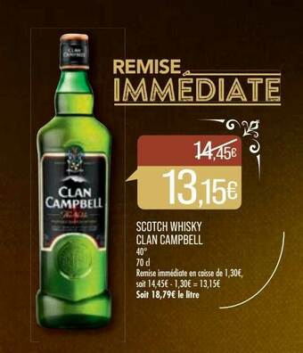 Match Scotch Whisky Clan Campbell offre