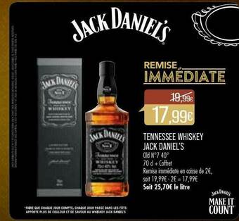 Match Tennessee Whiskey Jack Daniel's offre