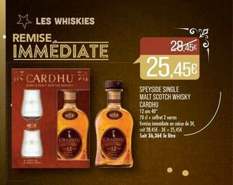 Match Speyside Single Malt Scotch Whisky Cardhu offre