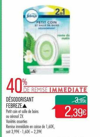 Match Désodorisant Febreze offre