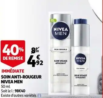 Auchan Soin anti-rougeur Nivea Men offre