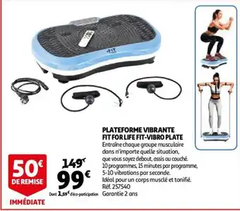 Auchan Plateforme vibrante fit for life fit-vibro Plate offre