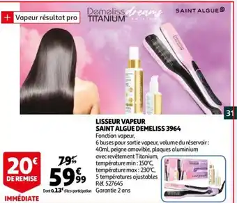 Auchan LIsseur vapeur saint algue Demeliss 3964 offre