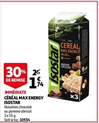 Auchan Céréal Max Energy Isostar offre