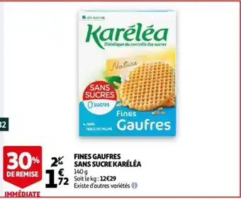 Auchan Fines Gaufres Sans Sucre Karéléa offre