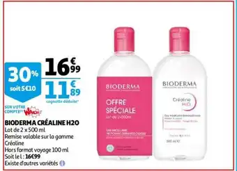 Auchan Bioderma Créaline H20 offre