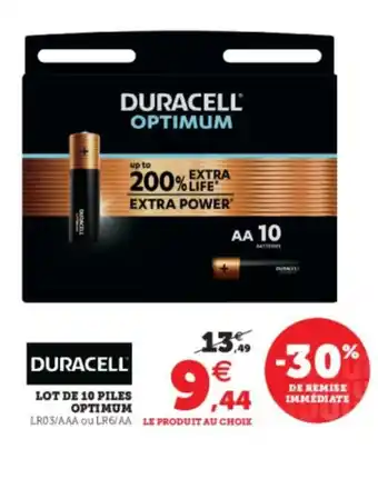 Super U Lot De 10 Piles Optimum offre
