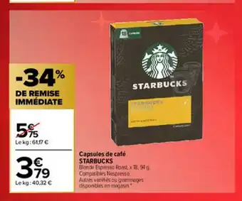 Carrefour Market Capsules De Café Starbucks offre