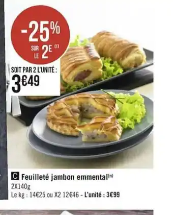 Géant Casino Feuilleté Jambon Emmental offre