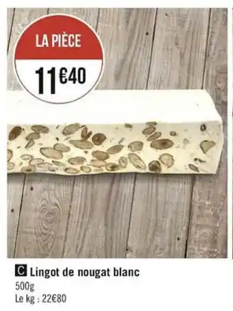 Géant Casino Lingot De Nougat Blanc offre