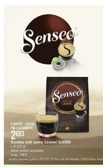 Géant Casino Dosettes Café Saveur Caramel Senseo offre