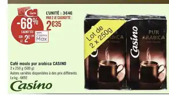 Café Moulu Pur Arabica Casino