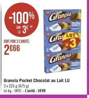 Granola Pocket Chocolat Au Lait Lu