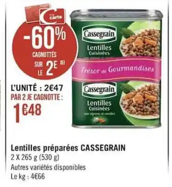 Lentilles Préparées Cassegrain