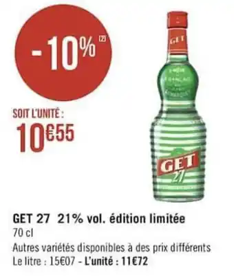 Géant Casino Get 27 21% Vol. édition Limitée offre