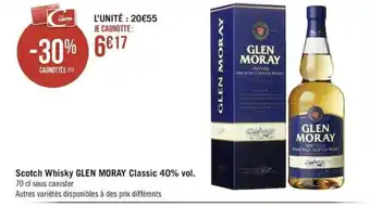 Géant Casino Scotch Whisky Glen Moray Classic 40% Vol. offre