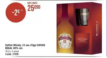 Géant Casino Coffret Whisky 12 Ans D'age Chivas Regal 40% Vol. offre
