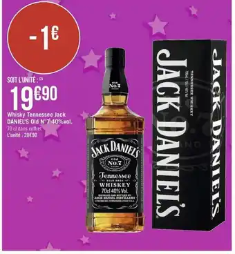 Géant Casino Whisky Tennessee Jack Daniel's Old N 7 40 % Vol. offre