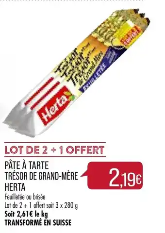 Match Pâte à Tarte Trésor de Grand-Mère offre