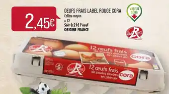 Match Oeufs Frais Label Rouge Cora offre