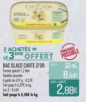 Match Bac Glace Carte d'or offre