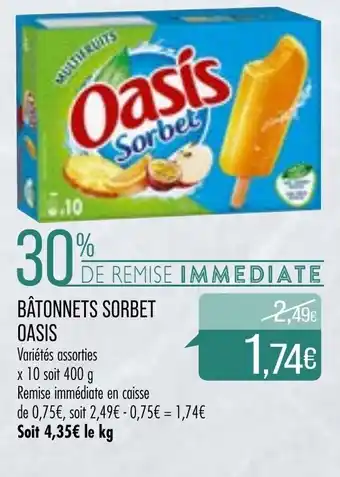 Match Bâtonnets Sorbet Oasis offre