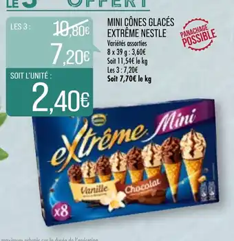 Match Mini cônes glacés Extrême nestle offre