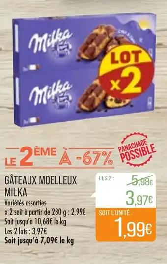 Match Gâteaux Moelleux Milka offre