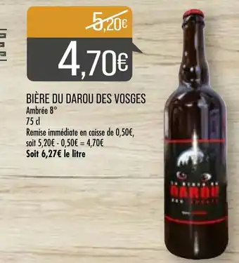 Match Bière du Darou des Vosges offre
