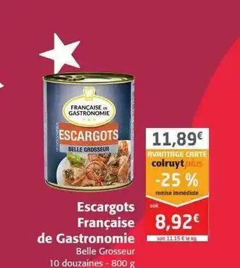 Colruyt Escargots Française De Gastronomie offre