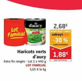 Colruyt Haricots Verts D'aucy offre