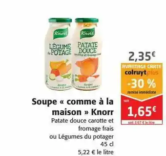 Colruyt Soupe «comme à La Maison» Knorr offre