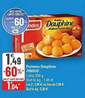 G20 Pommes Dauphine Findus offre