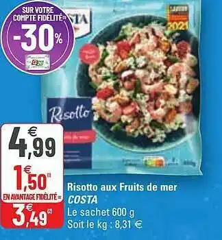 G20 Risotto Aux Fruits De Mer Costa offre