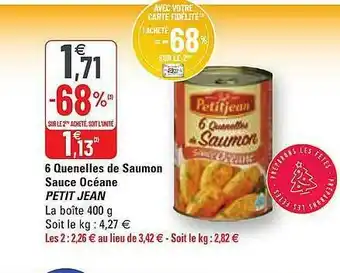 G20 6 Quenelles De Saumon Sauce Océane Petit Jean offre