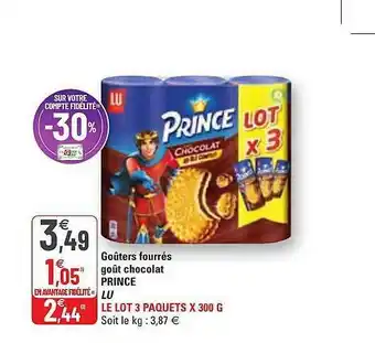 G20 Goûters Fourrés Goût Chocolat Prince Lu offre