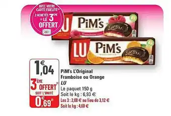 G20 Pim's L'original Framboise Ou Orange Lu offre