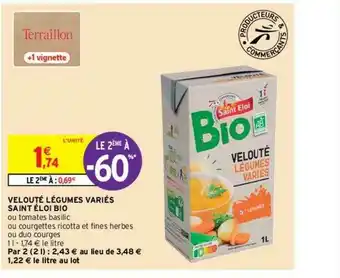 Intermarché Express Velouté Légumes Variés Saint éloi Bio offre