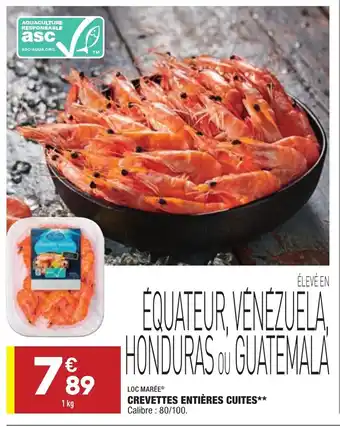 ALDI Crevettes entières cuites offre