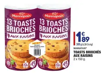 ALDI Toasts briochés aux raisins offre
