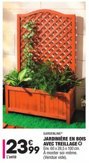 Jardinière en bois avec treillage