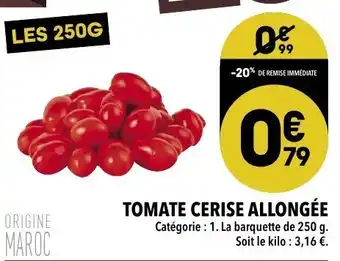 Supeco Tomate cerise allongée offre