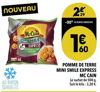 Supeco Pomme de terre mini smile express mc cain offre