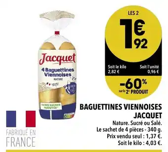 Baguettines viennoises jacquet