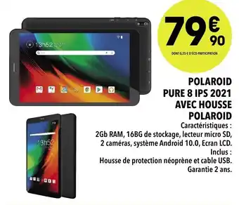Polaroid pure 8 ips 2021 avec housse polaroid