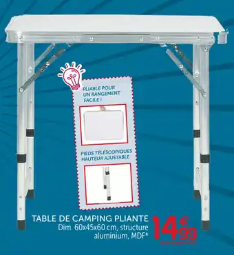 Gifi Table de camping pliante offre