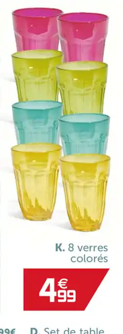 Gifi 8 verres colores offre