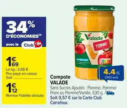 Carrefour VALADE Compote offre