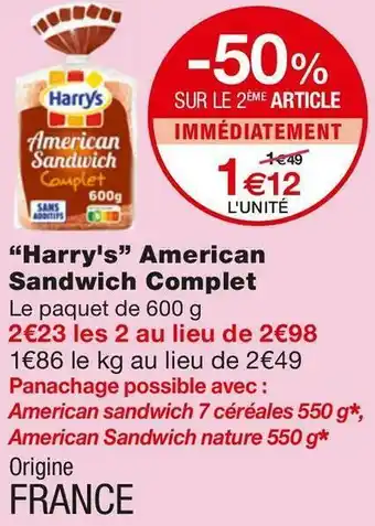 Harry's “harry's” american sandwich complet