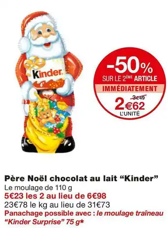 Monoprix Ferrero père noël chocolat au lait offre
